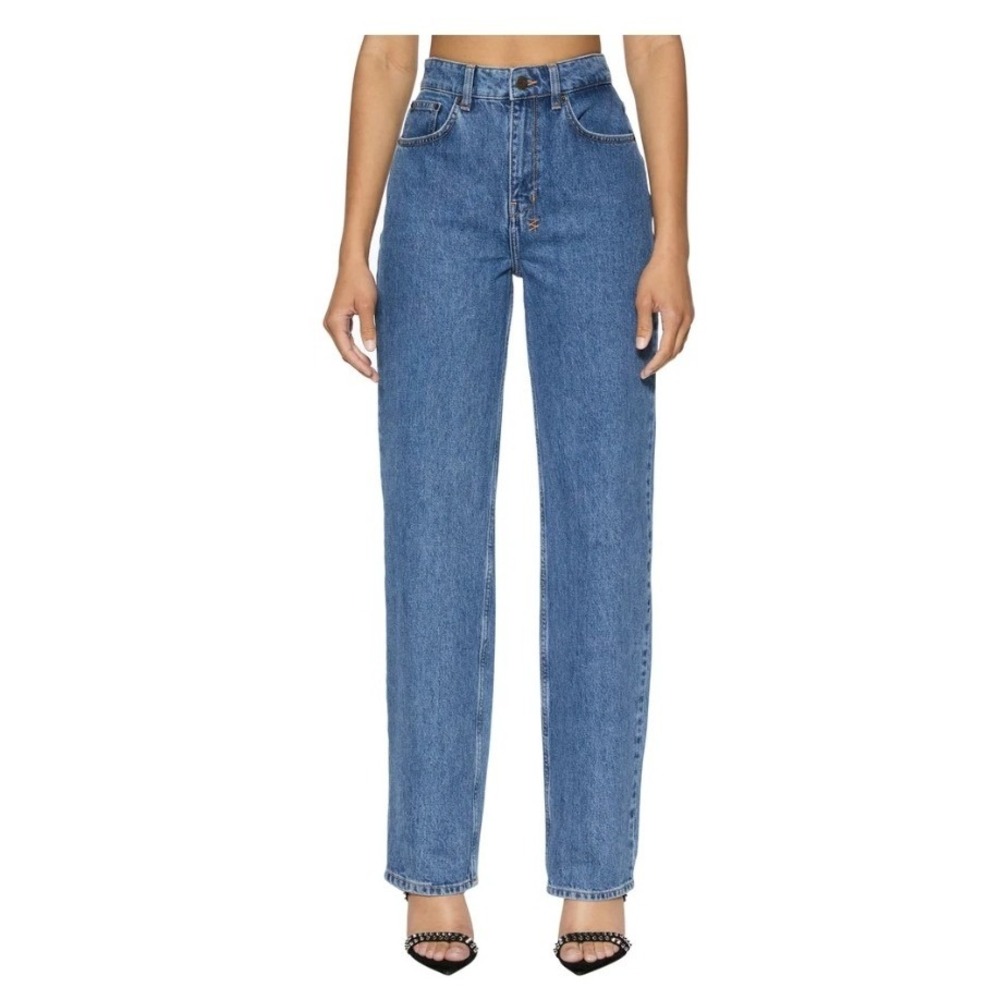 Ksubi High Rise Straight Leg Jeans Women's 27 Blue Denim Button Fly 100% Cotton